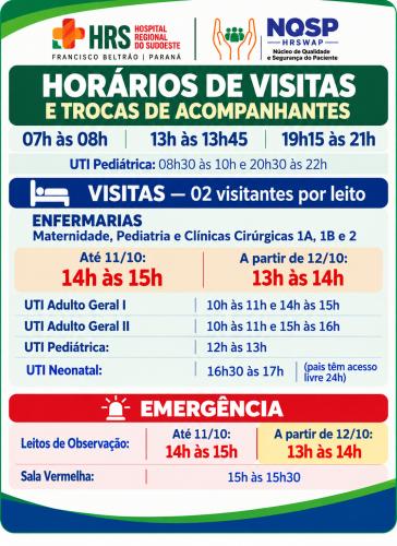 Horário de visitas